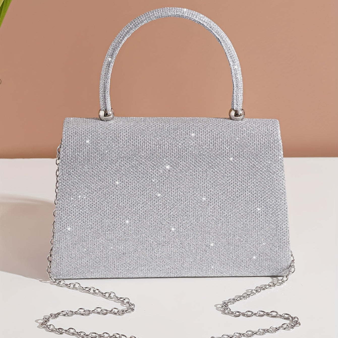 Glitter Bow Rhinestone Evening Bag Clutch Purse Chain Shoulder Wedding Party