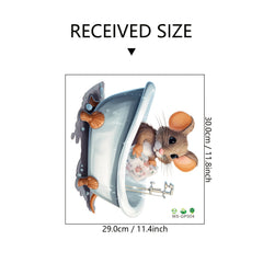 Mouse in Bathtub 3D Wall Sticker
