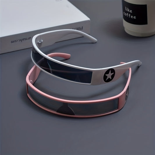 Y2K Wrap Around Sunglasses Star Decor UV400
