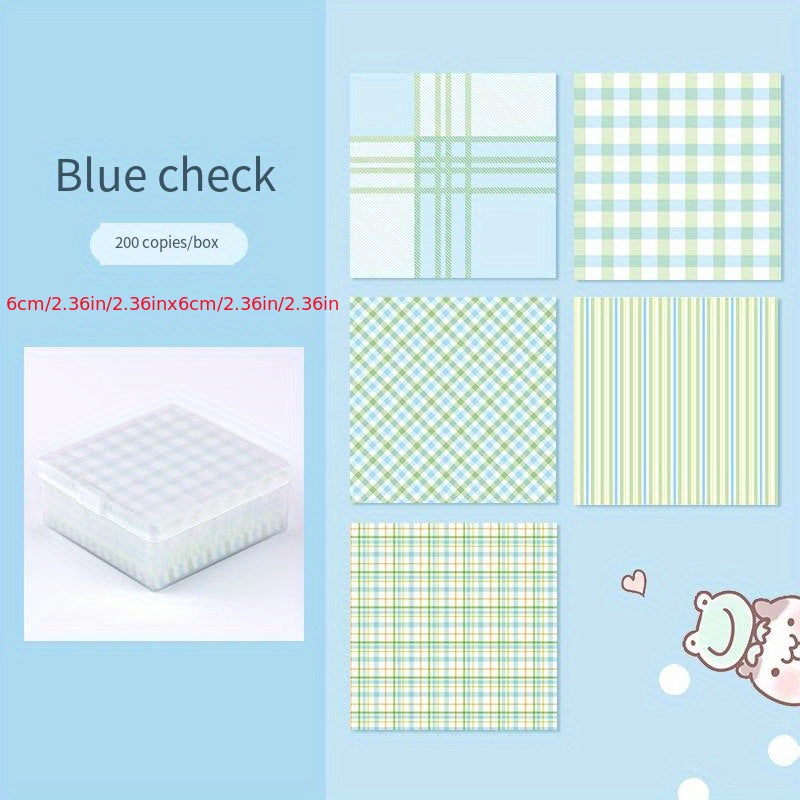 200 Creative Storage Boxes with Grid Folding Paper, Bright Colors & Stripes