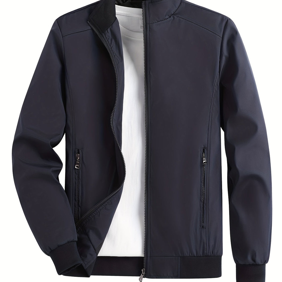 Men's Zip Up Stand Collar Windbreaker Jacket