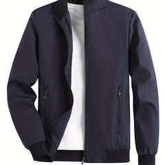 Men's Zip Up Stand Collar Windbreaker Jacket