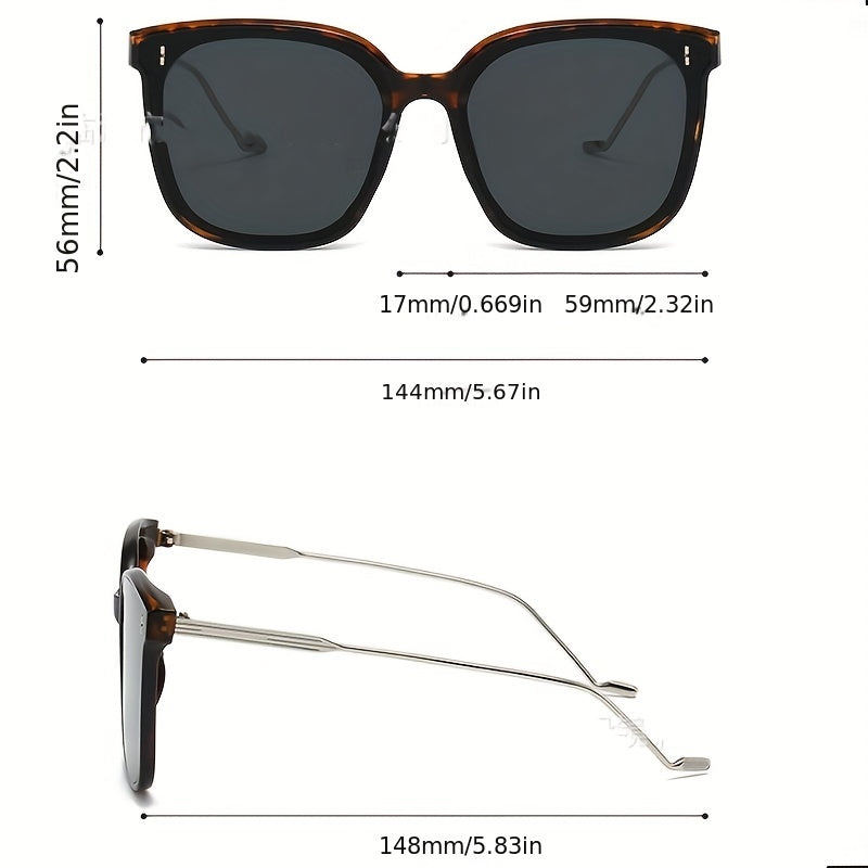 Men's Polarized Sunglasses UV Protection Large Frame Metal Unisex Couple