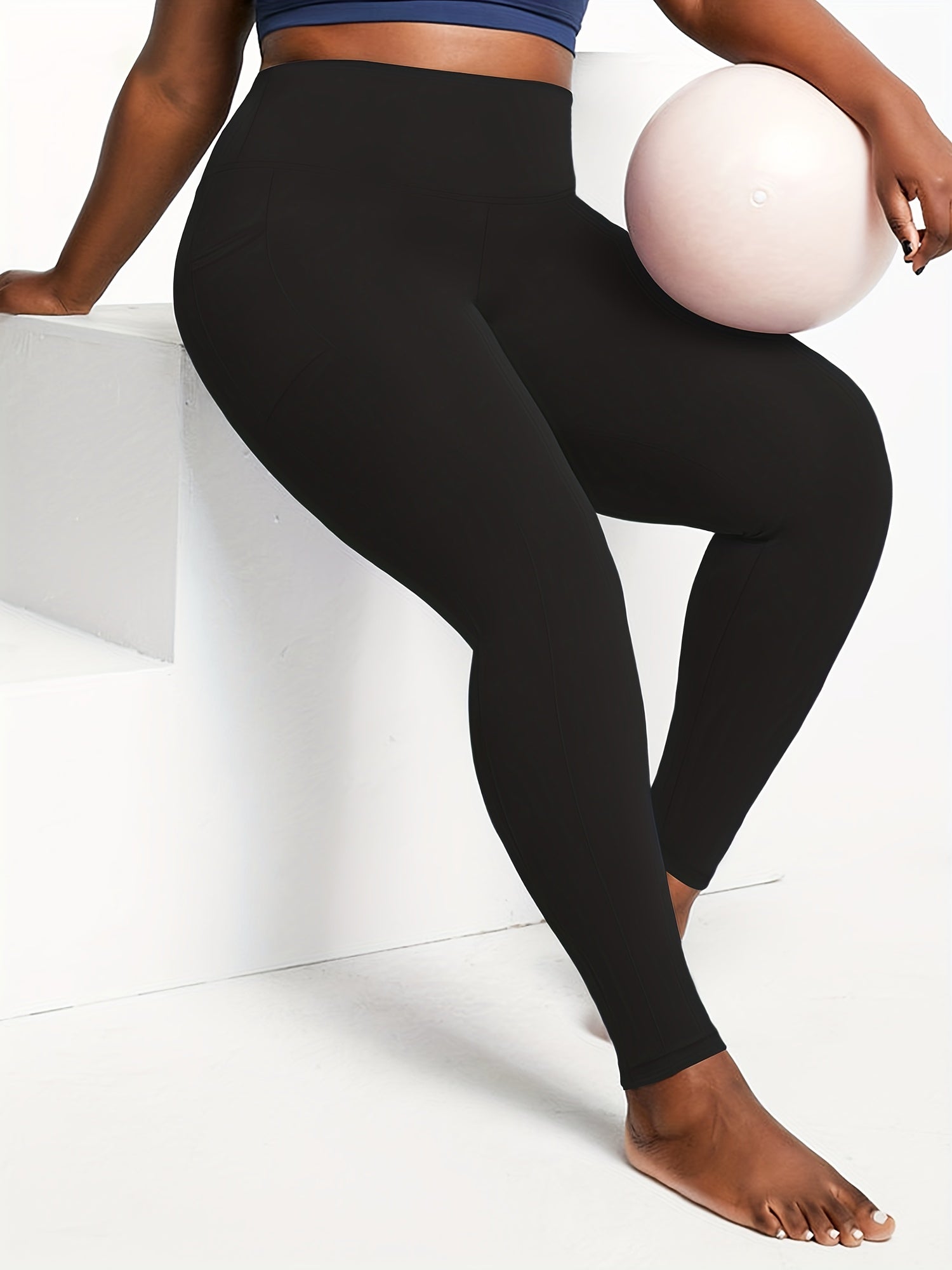  High Rise Stretch Leggings With Pockets