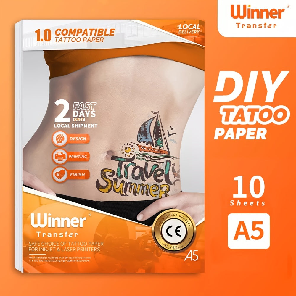10pcs Temporary Tattoo Transfer Paper A5 Clear Tattoo Printing Paper