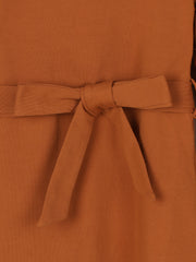 Girls' Autumn Long Sleeve Dress with Belt