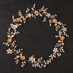 Flower Rhinestone Crystal Faux Pearl Headband Hair Jewelry