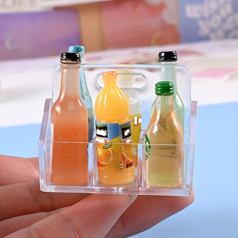 1:12 Scale Supermarket Playset with Beverage Bottles & Milk Carton Base