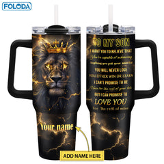 Personalized Lion Tumbler Mug for Son