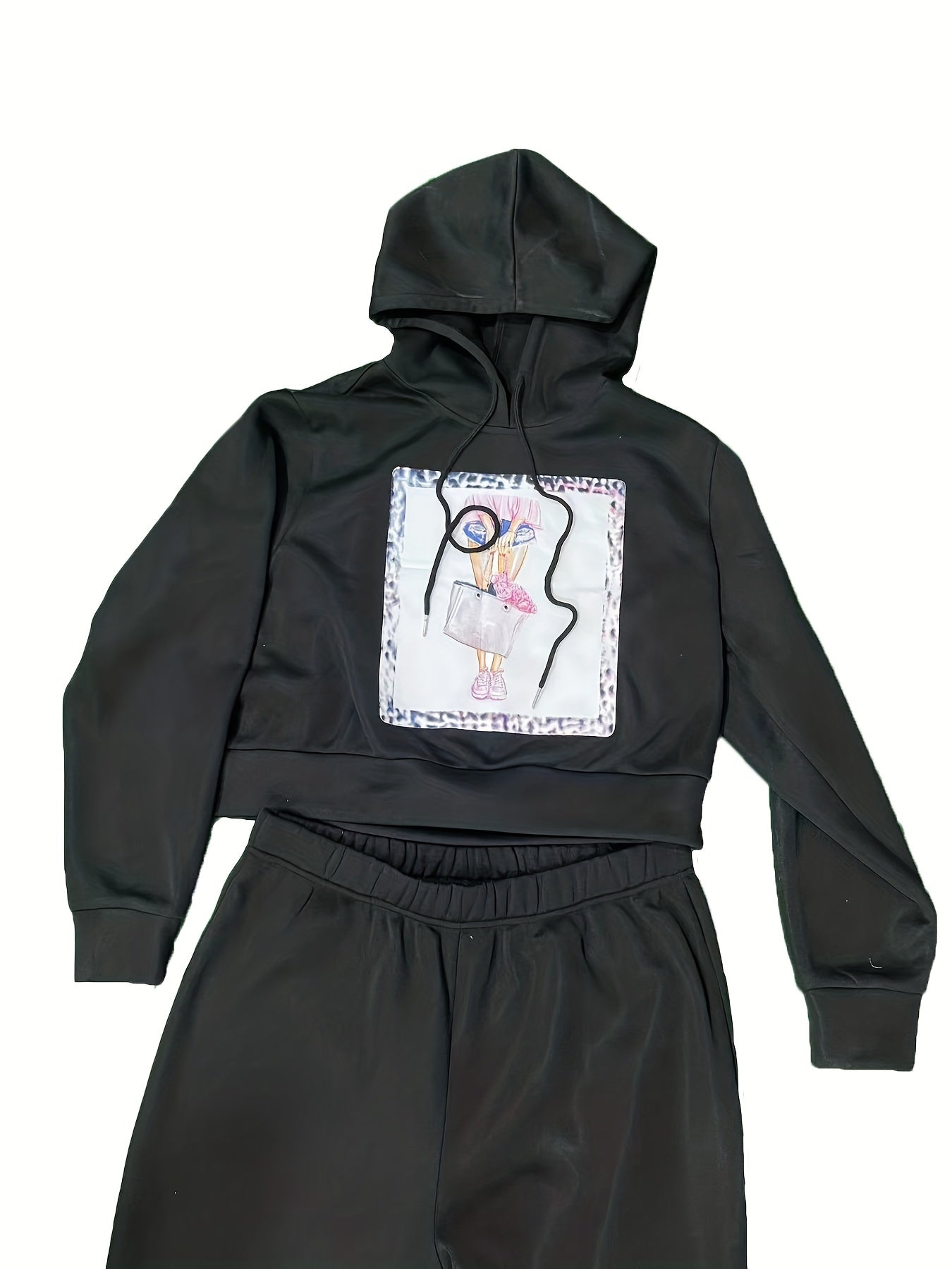  Painting Print Hoodie & Joggers Set