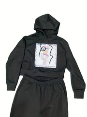  Painting Print Hoodie & Joggers Set