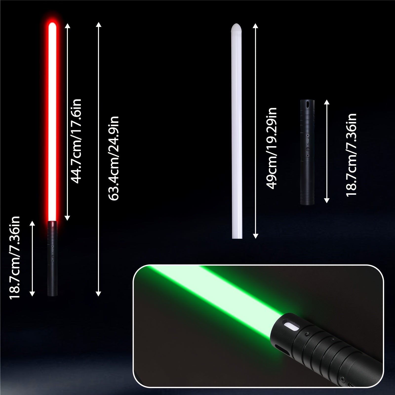 15 Colors Luminous Sword Metal Handle Rechargeable Dueling Sword 3 Sound Modes