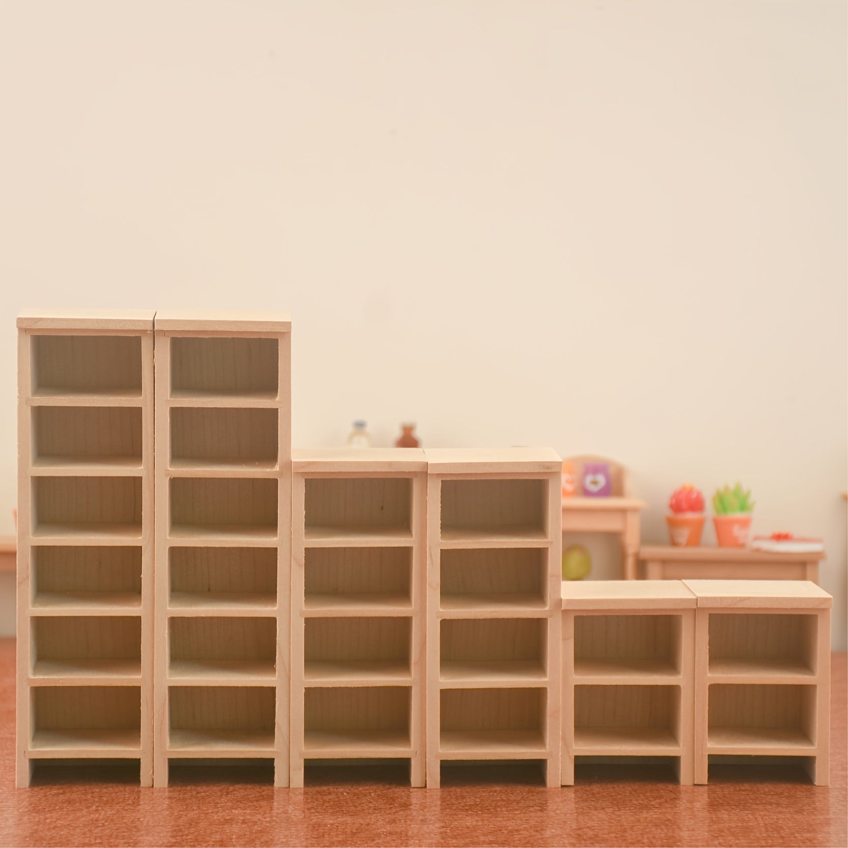 1:12 Doll House Mini Furniture Wooden Standing Cabinet Storage