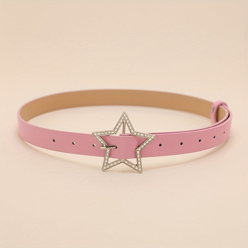 Pink Rhinestone Star Buckle Y2K Belt