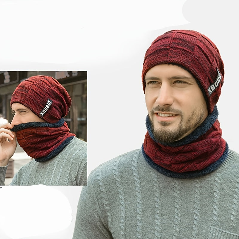 Winter Beanie Scarf Set Knit Hat Fleece Lined Halloween Decor
