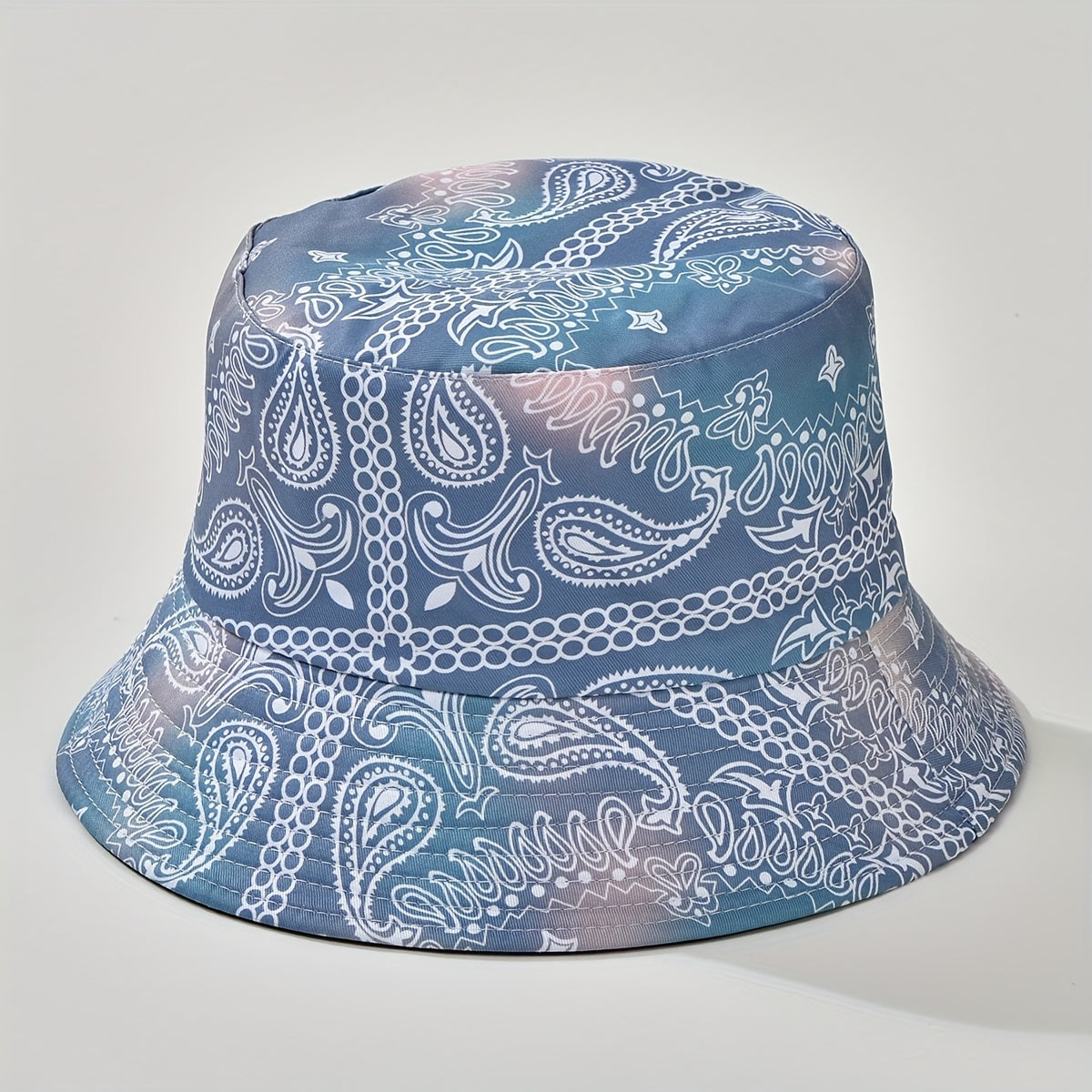 Paisley Print Bucket Hat Letter Graffiti Print Basin Hat Casual Sunscreen Fisher