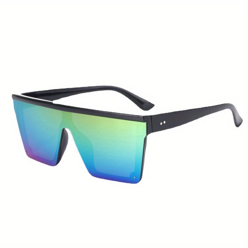 Square Frame Sunglasses UV400 Rivet Decor Minimalist Outdoor Eyewear