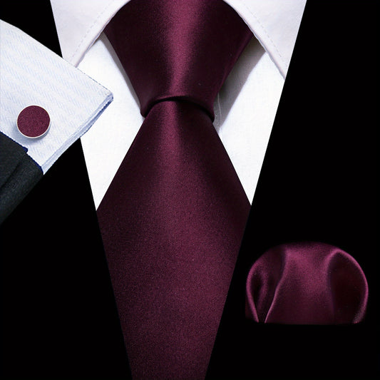 Barry Wang Men's Tie Cufflinks Handkerchief Set