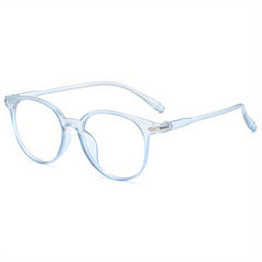 Men's Round Frame Reading Glasses Anti Light Casual Eyeglasses