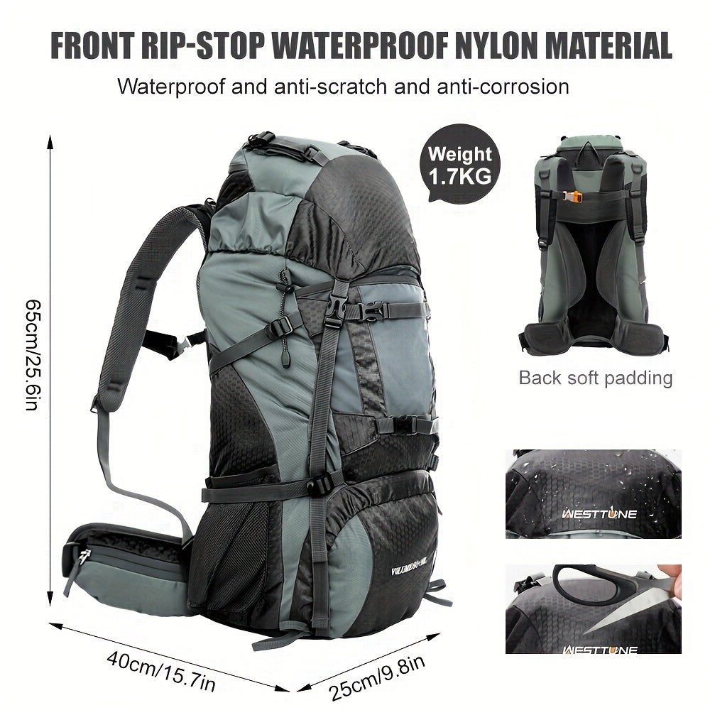 60L Waterproof Mountaineering Backpack with Upgraded Carrying System