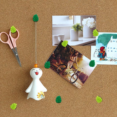 20pcs Green Leaves Push Pins Decorative Board Tacks for Photos Wall