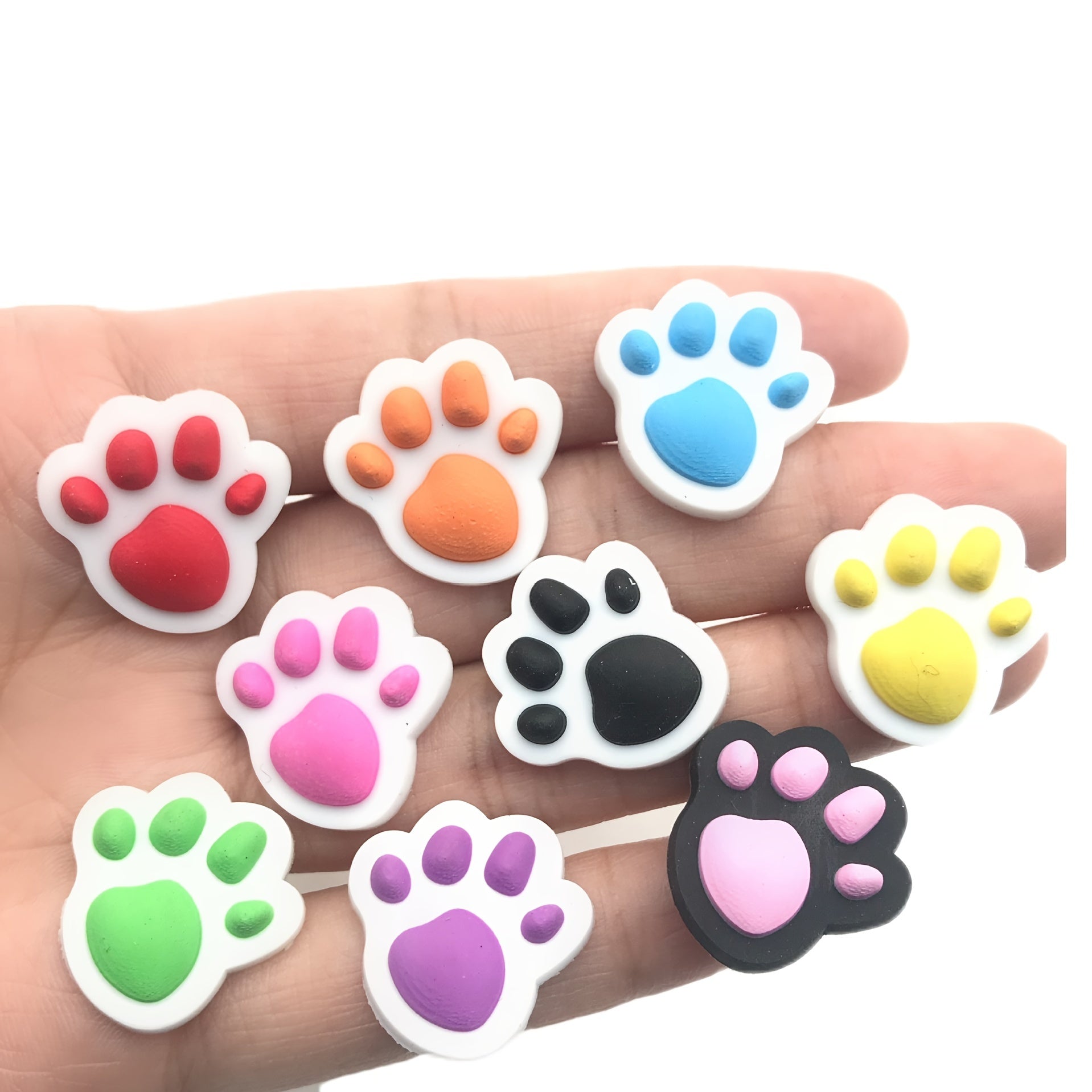21pcs Paw Print Shoe Charms for Clogs - PVC Shoe Decorations Accessories