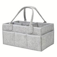 Grey Felt Cloth Mommy Basket Diaper Bag Storage Box