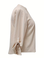  V-Neck Long Sleeve Blouse