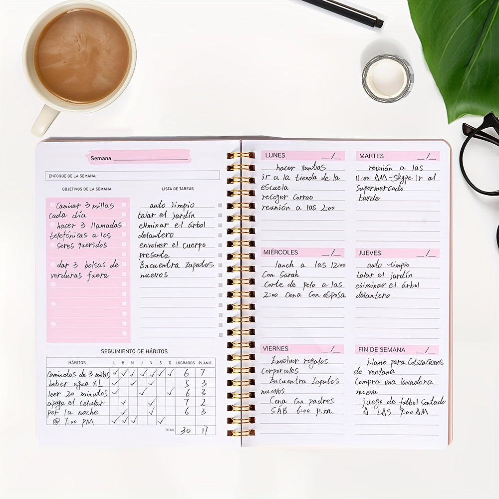 Spanish A5 Weekly Planner Notebook - School & Office Stationery