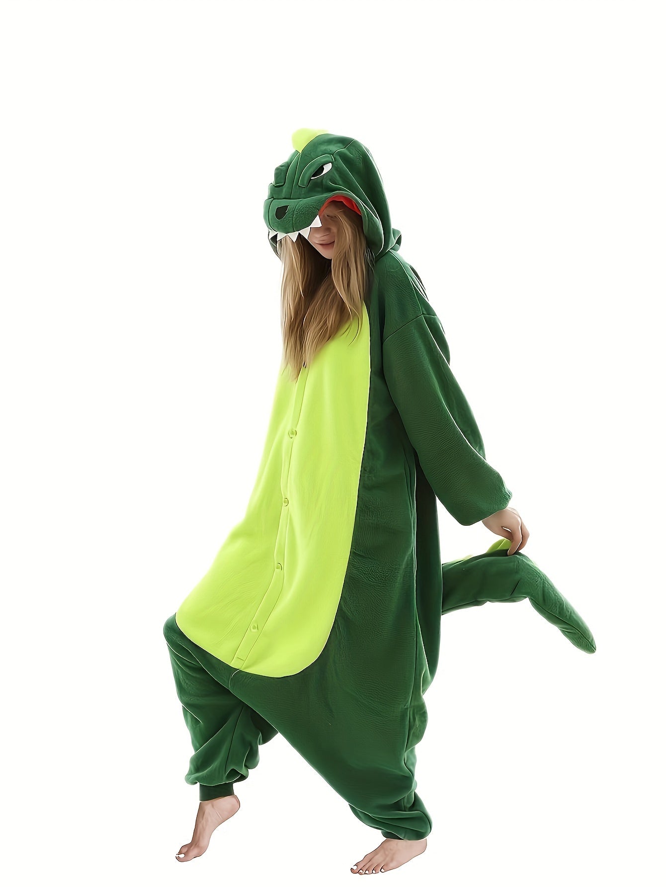  Dinosaur Hooded Jumpsuit Sleepwear Costume