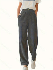 Wide Leg Corduroy Pants with Pockets