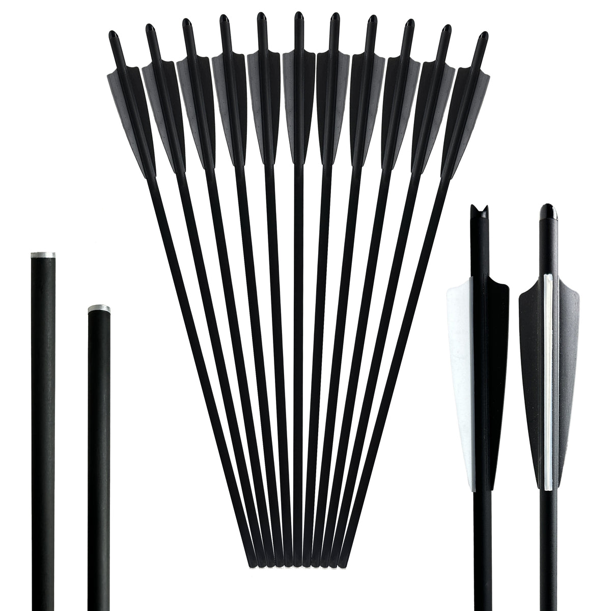 12pcs 18 inch Carbon Fiber Shield Feather Bowfishing Accessory