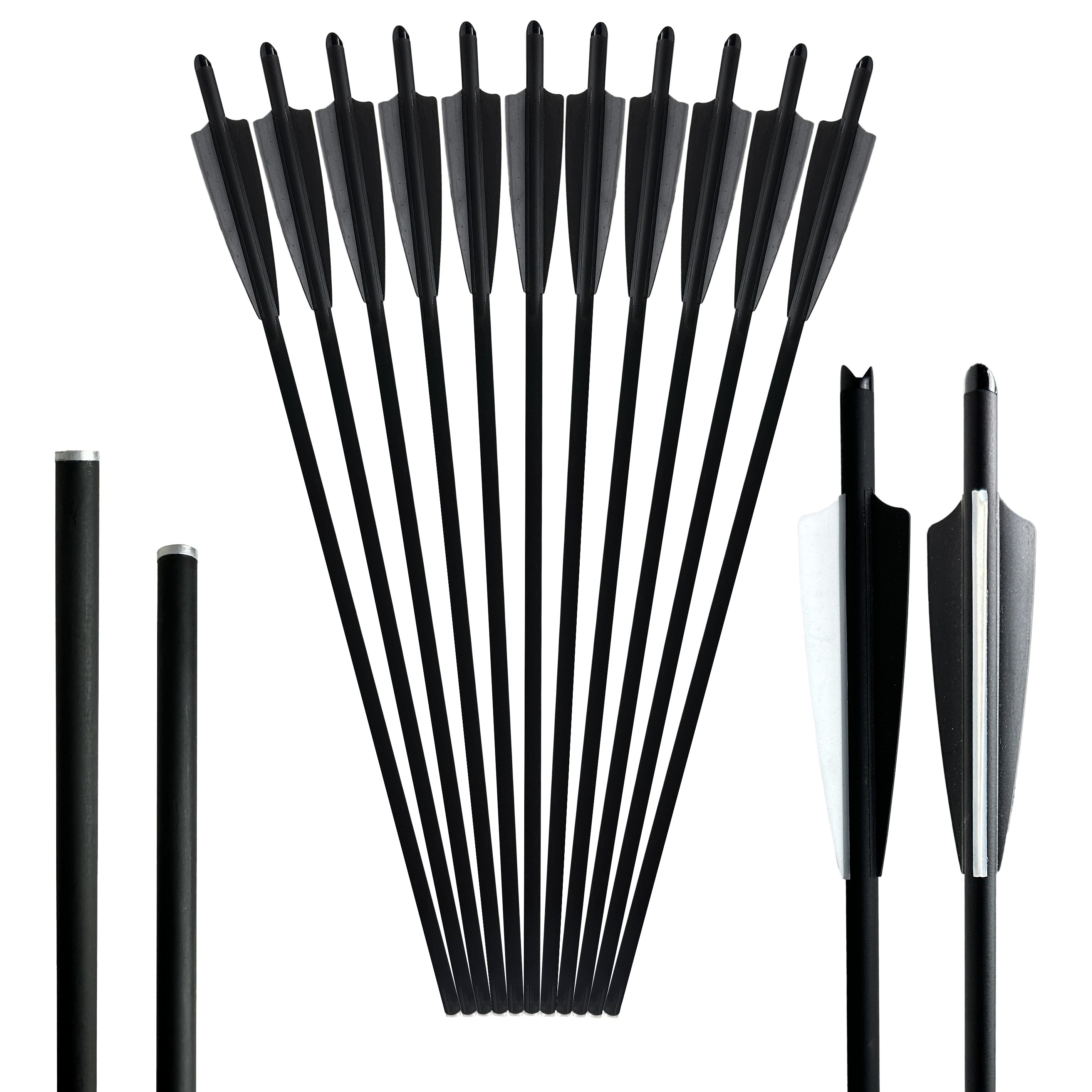 12pcs 18 inch Carbon Fiber Shield Feather Bowfishing Accessory