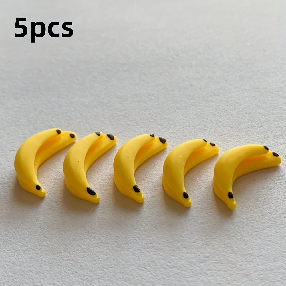 5pcs Mini Simulation Mini Banana DIY Resin Creative Handicraft Resin Accessories