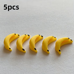 5pcs Mini Simulation Mini Banana DIY Resin Creative Handicraft Resin Accessories