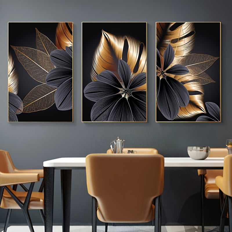 3pcs Abstract Plant Leaf Canvas Painting Wall Art Nordic Decoration