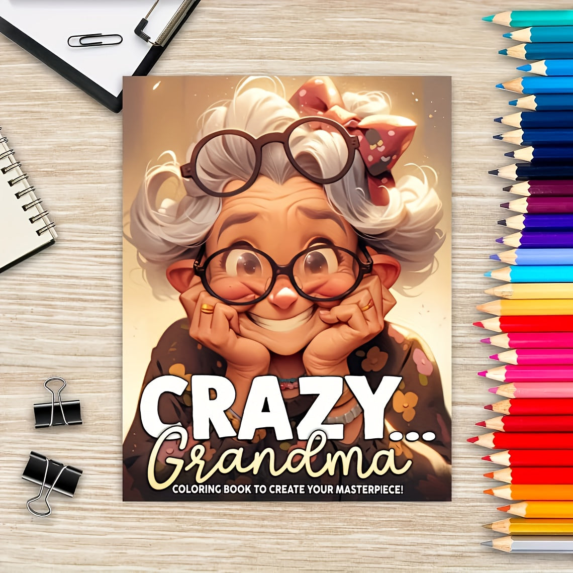 Crazy Grandma Coloring Book 24 Pages 100gsm Thick Paper Relaxing Art Gift