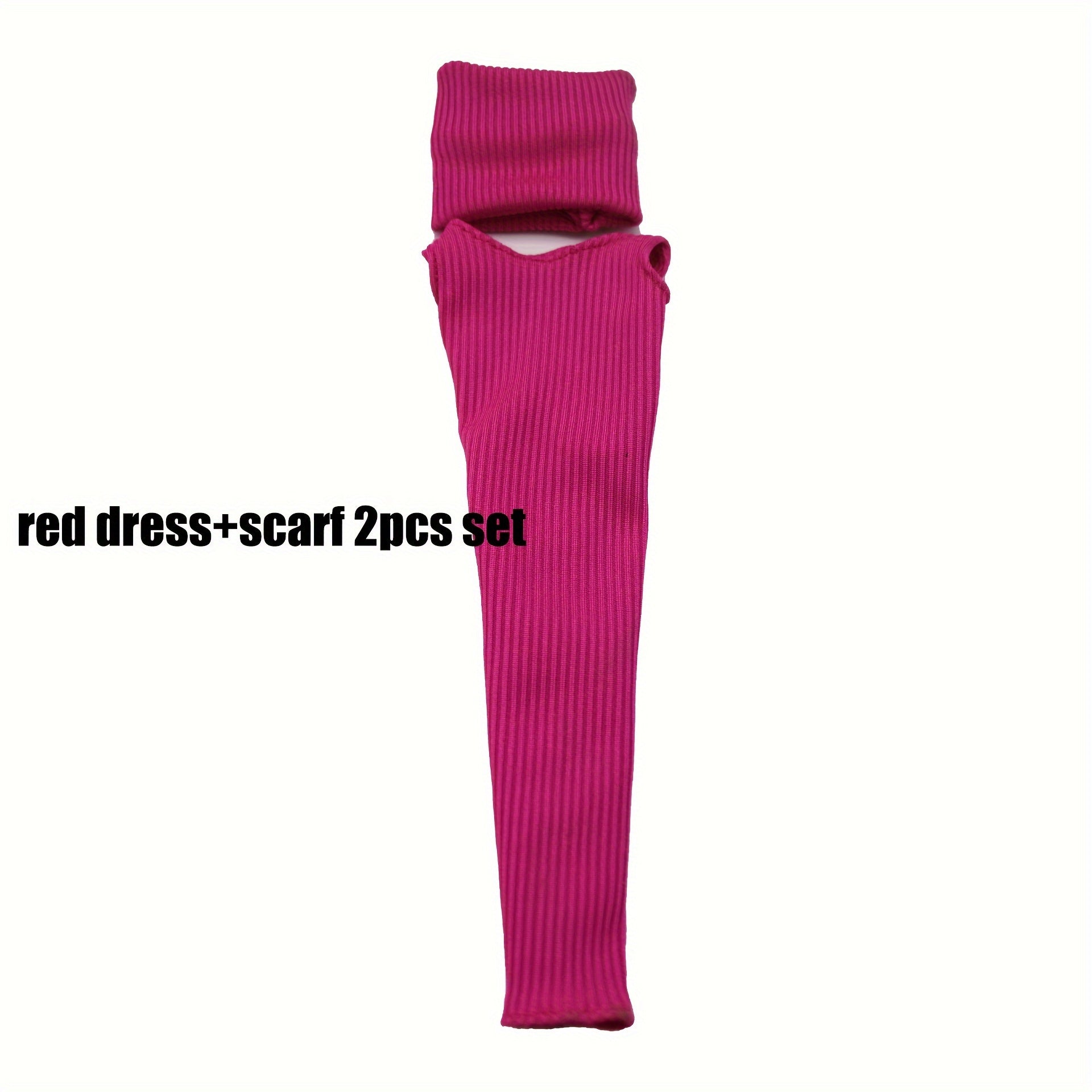 Striped Dress and Scarf 2-Piece Set for 30 cm Dolls