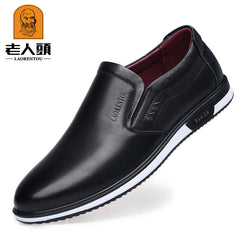 LAORENTOU Men's Leather Dress Shoes Comfy Durable Non Slip Formal Flats