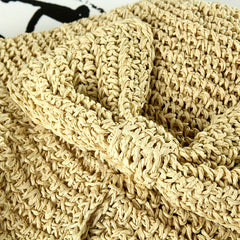 Vintage Crochet Bucket Hat with Bowknot Foldable UV Protection