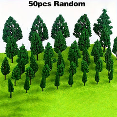 50pcs Mixed Tree Train Landscape DIY Crafts Decoration for Halloween Christ