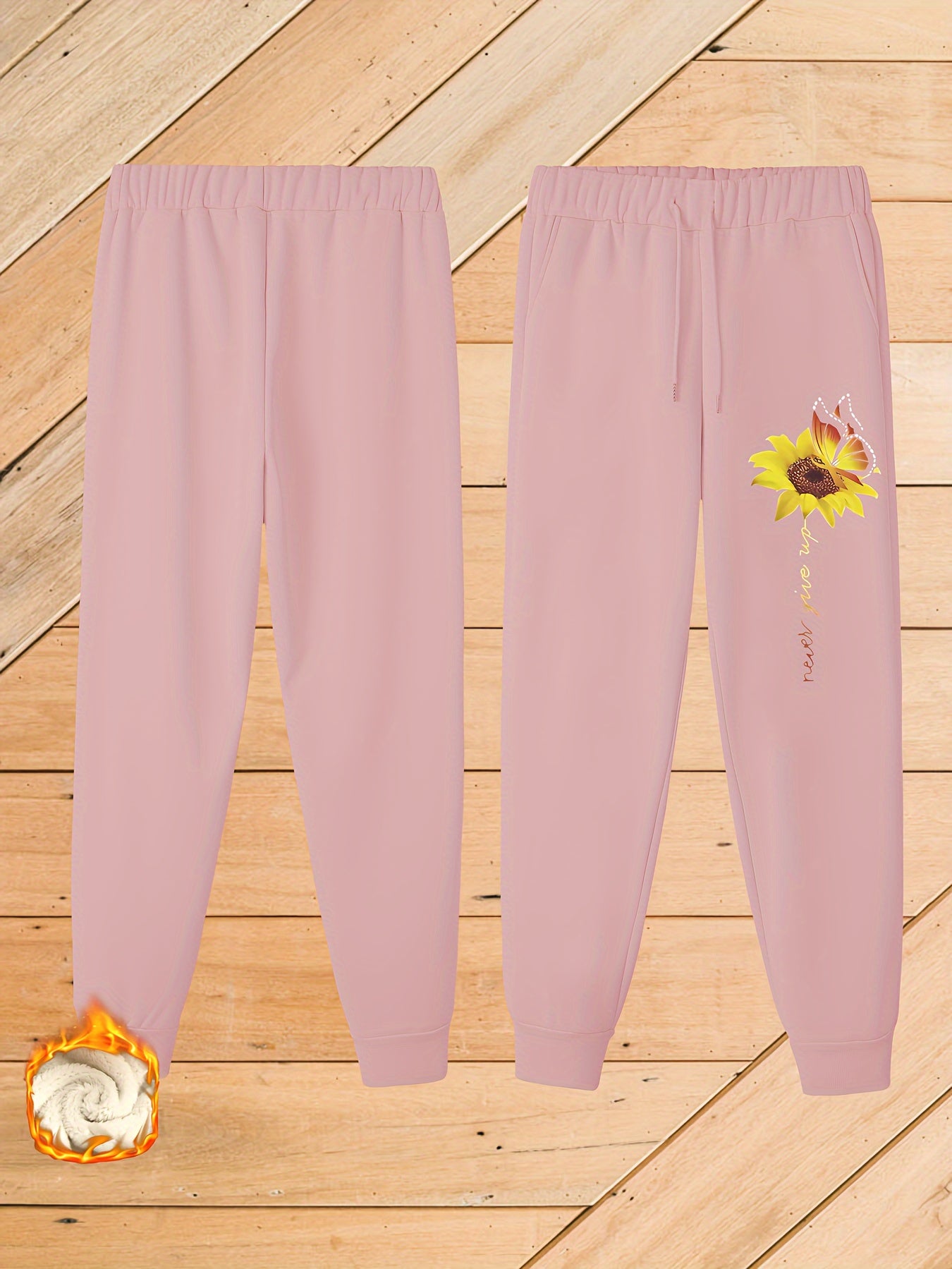  Casual Pants Women's Plus Letter & Floral Print Harem Trousers