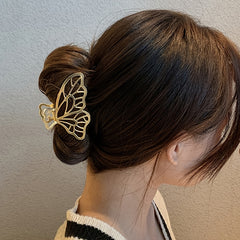 Large Butterfly Gold Claw Clip Strong Hold Hair Jaw Clip