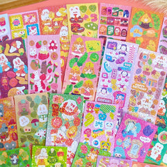 100pcs Random Laser Card Stickers Creative Diy Cartoon Stickers