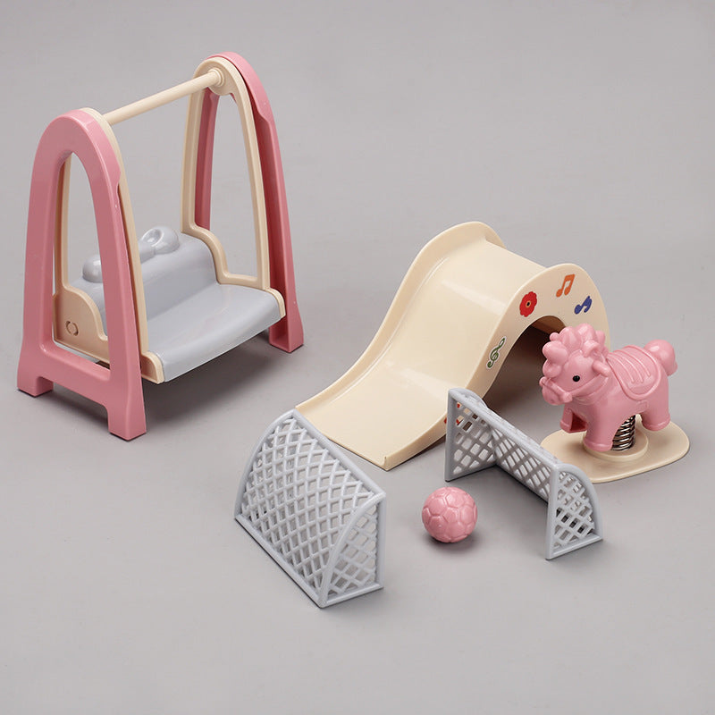 Wooden Horse Swing Doll House Accessory Set