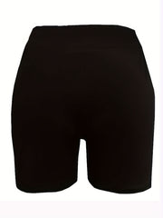  Skeleton Gesture Print High Rise Biker Shorts