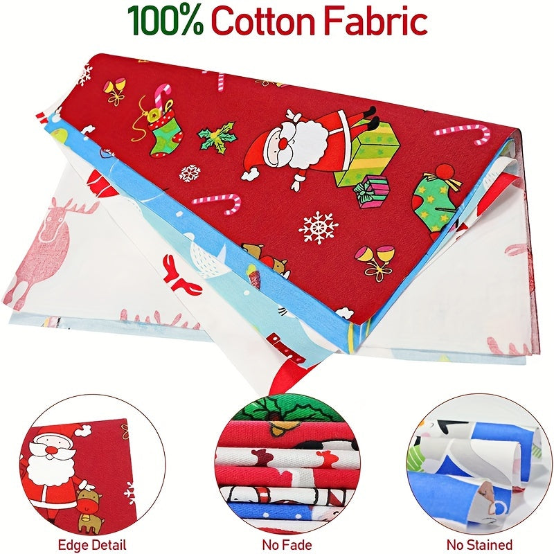 20pcs Christmas Fabric Patchwork Cotton Squares Bundle Quilting Craft Sewing