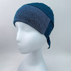 Glitter Stitching Turban Cap Double Elastic Head Wrap Casual Head Scarf Bandana