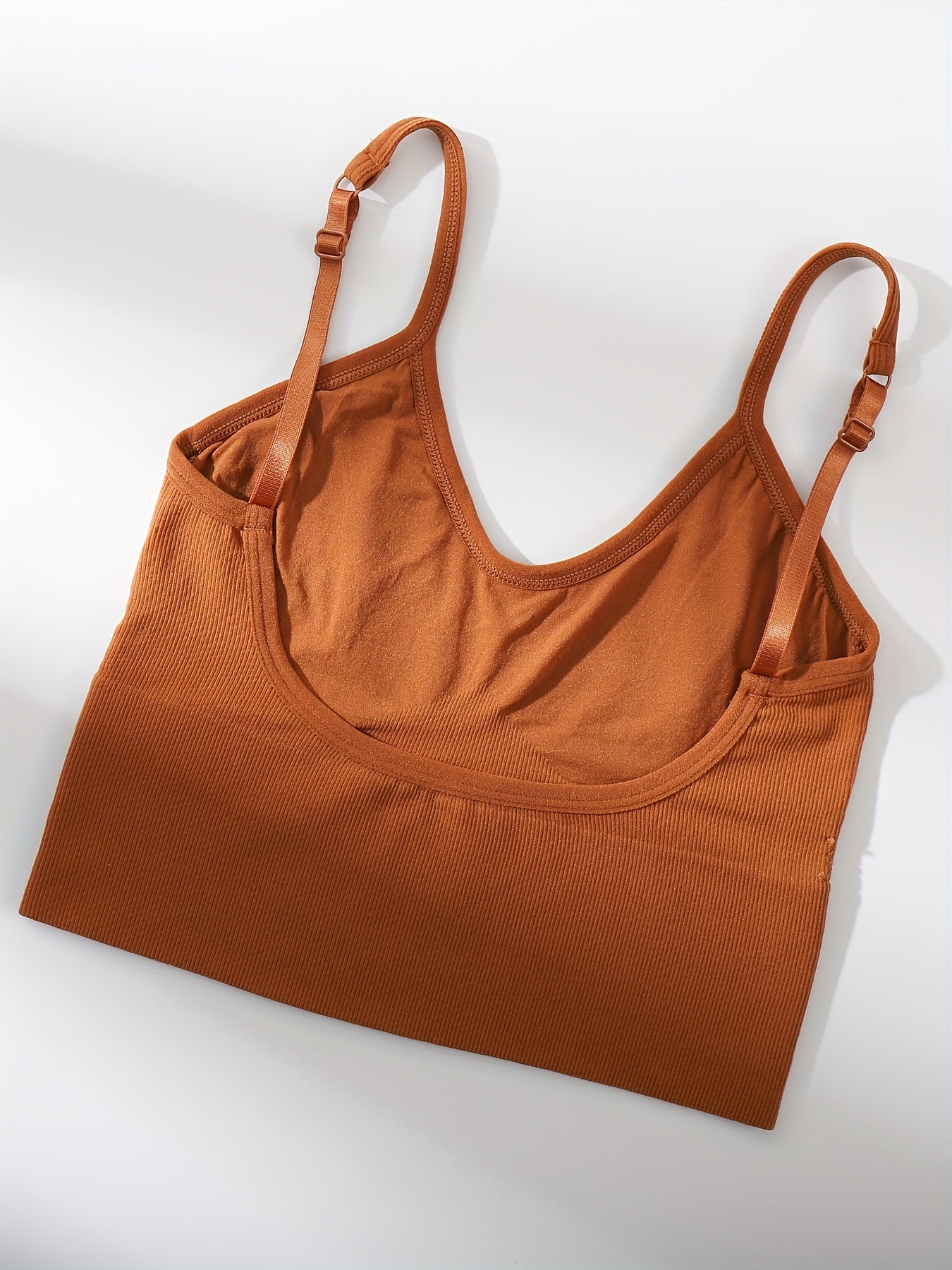 2pcs Solid Cami Tops Soft & Comfy Crop Top Lingerie & Underwear