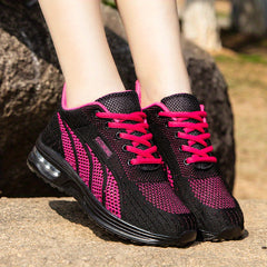 Women's Breathable Mesh Sneakers Comfortable Low Top Lace Up Shoes